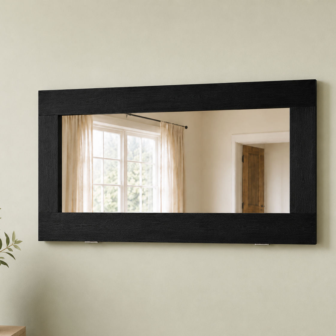 Semi-Trans Black Mirror Secret Shelfie — Wall Mirror & Pillow Storage Shelf