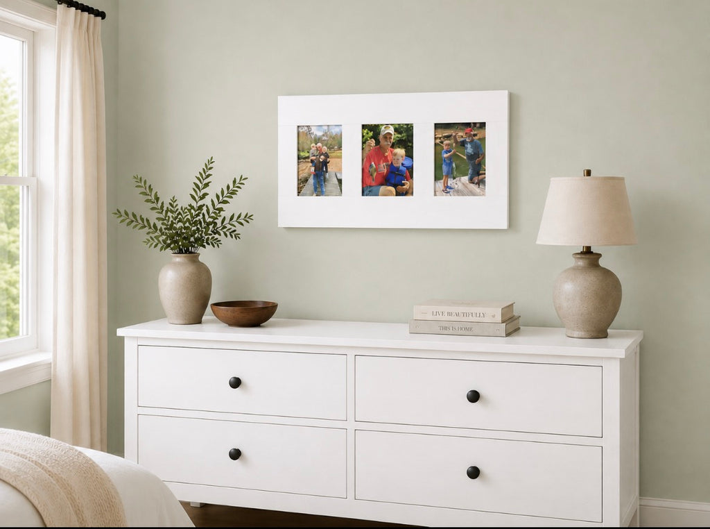 White Secret Shelfie — Picture Frame & Pillow Storage Shelf