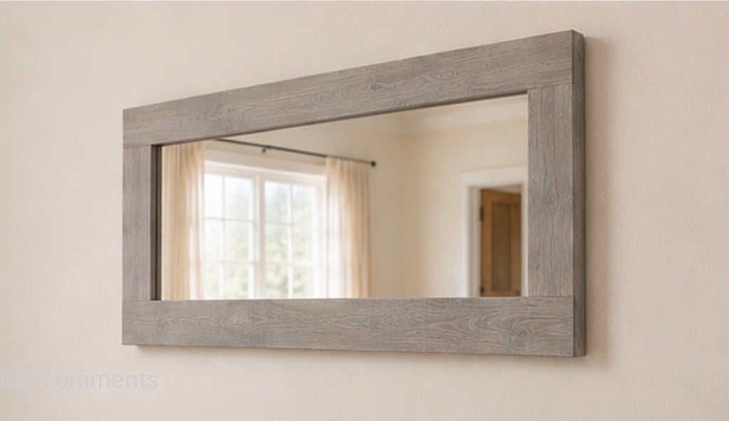 Gray Mirror Secret Shelfie — Wall Mirror & Pillow Storage Shelf