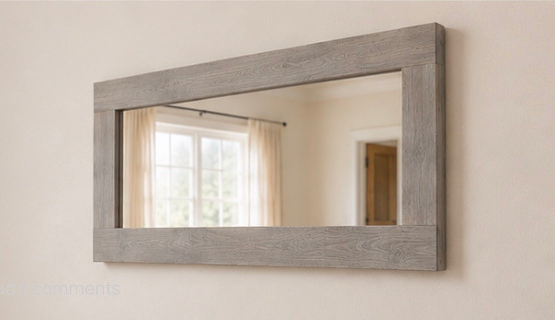 Gray Mirror Secret Shelfie — Wall Mirror & Pillow Storage Shelf