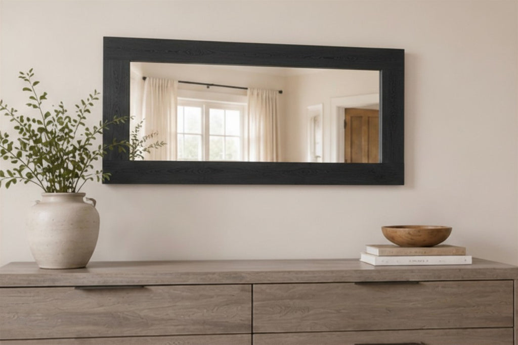 Semi-Trans Black Mirror Secret Shelfie — Wall Mirror & Pillow Storage Shelf