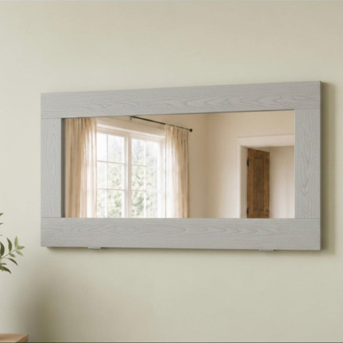 Gray Mirror Secret Shelfie — Wall Mirror & Pillow Storage Shelf