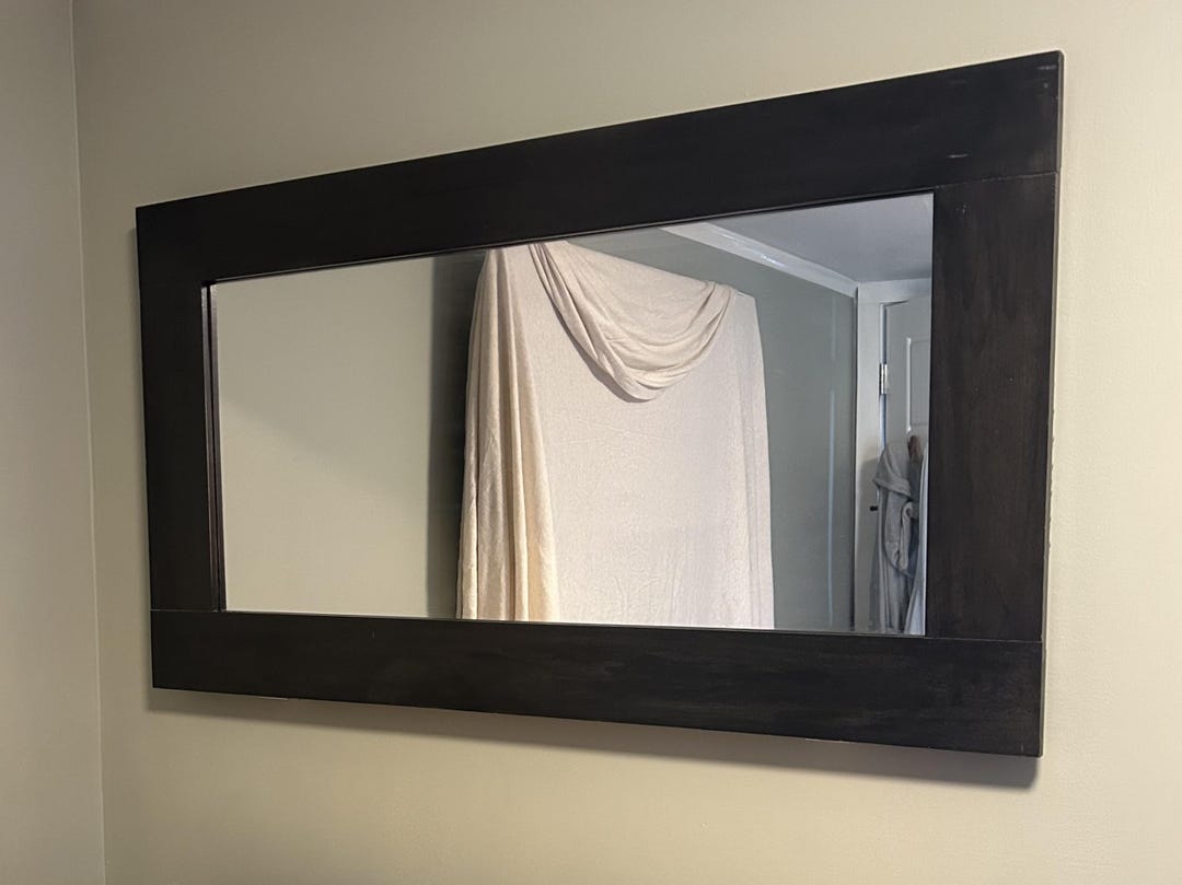 Semi-Trans Black Mirror Secret Shelfie closed as wall mirror