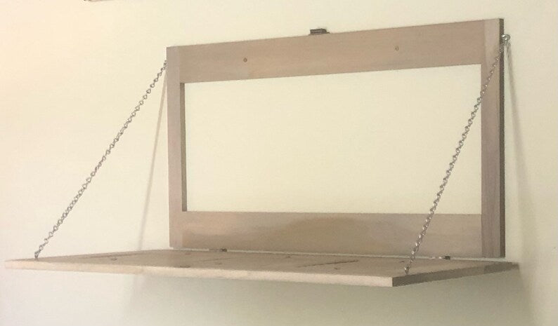 Gray Secret Shelfie open as a pillow storage shelf