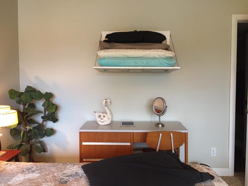 White Secret Shelfie styled in small bedroom